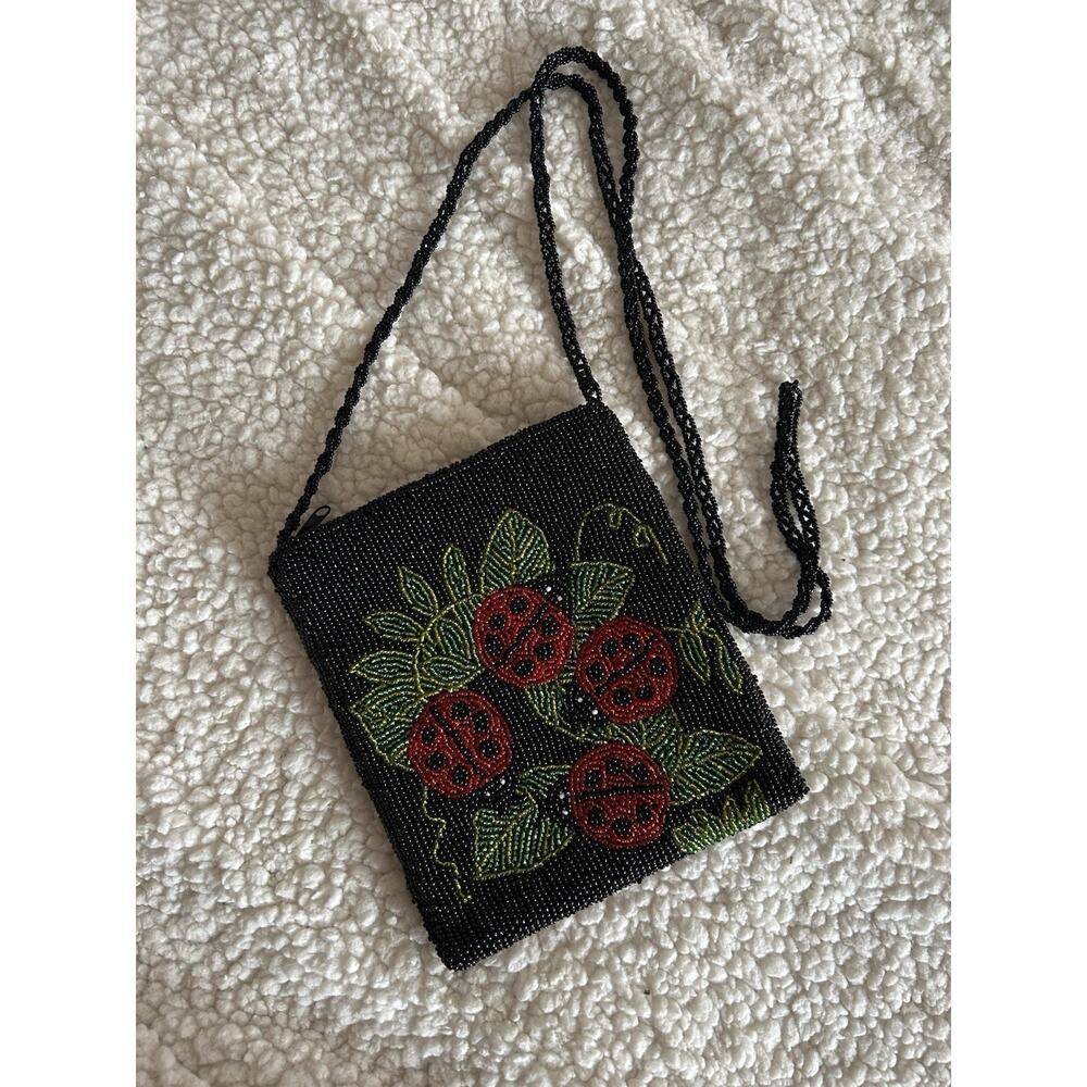 Ermo Beaded Ladybug‎ Crossbody Bag
